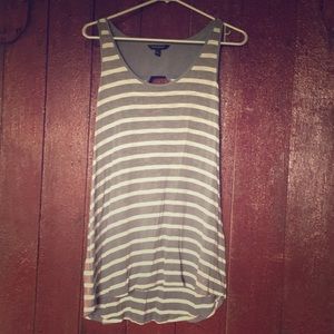 Banana Republic grey striped tank